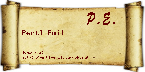 Pertl Emil névjegykártya